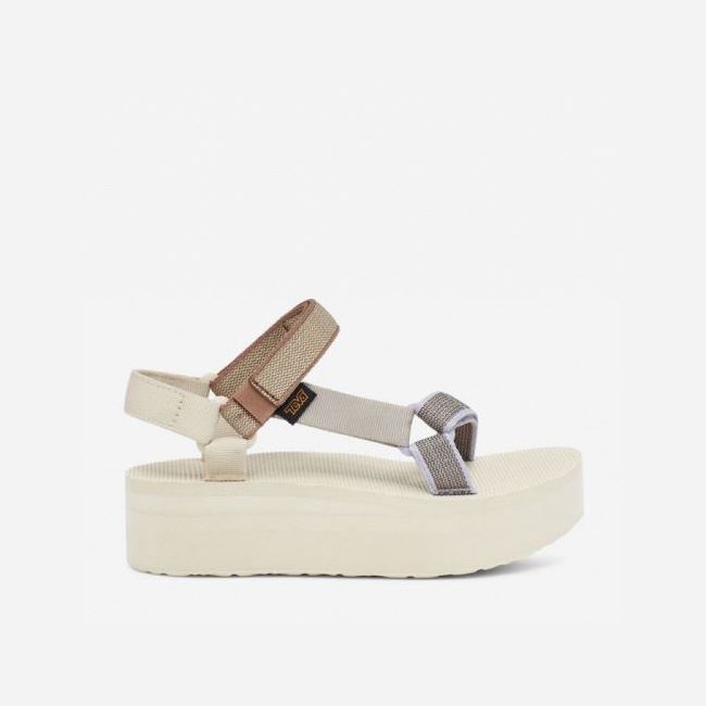 Beige Teva Flatform Universal Karina Women\'s Flatforms | LYXAYVX