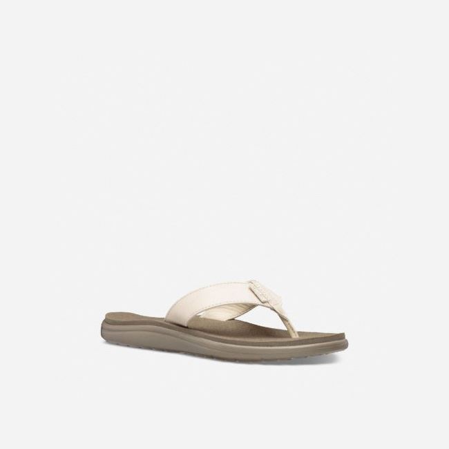 Birch Teva Voya Leather Women's Flip Flops | DK5WZA9