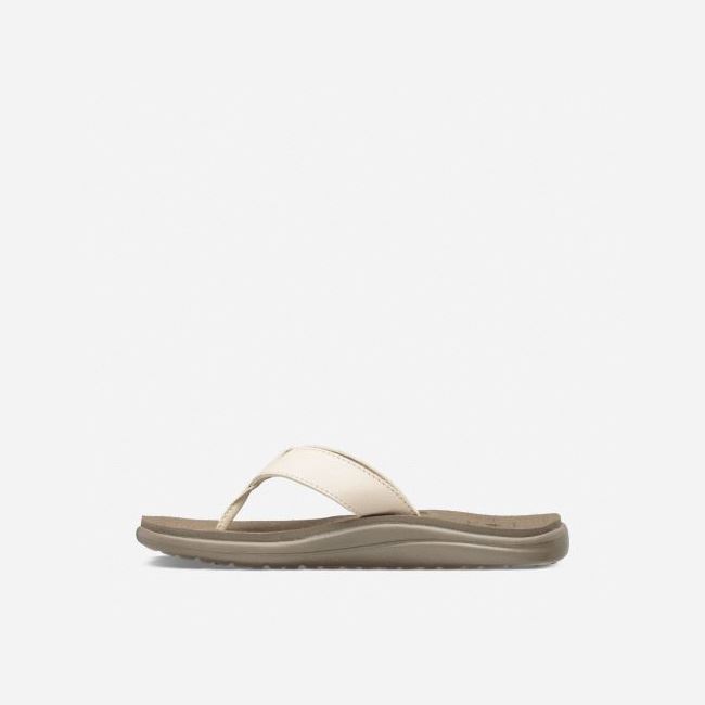 Birch Teva Voya Leather Women's Flip Flops | DK5WZA9