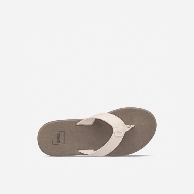 Birch Teva Voya Leather Women's Flip Flops | DK5WZA9