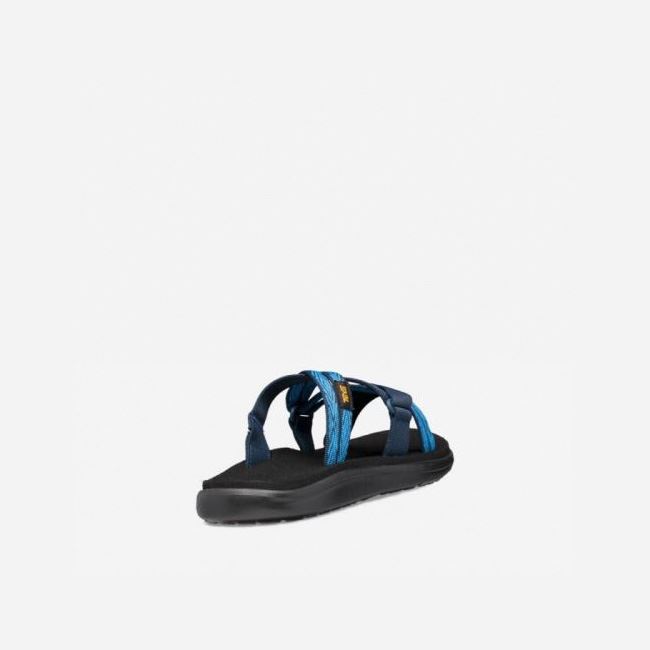 Black / Blue Teva Voya Slide Women's Flip Flops | FSNLBB9