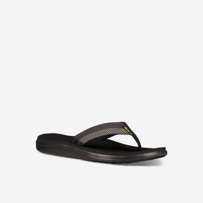 Black Grey Teva Voya Flip Men's Flip Flops | MJJM1KN