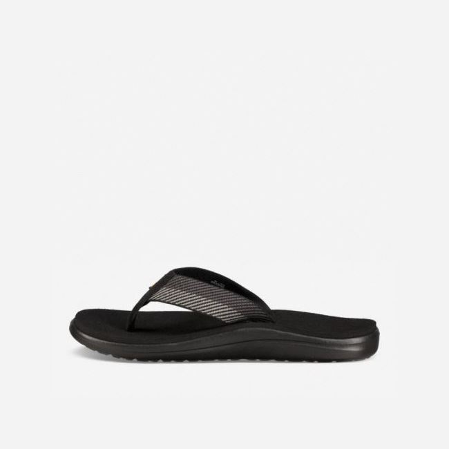 Black Grey Teva Voya Flip Men's Flip Flops | MJJM1KN