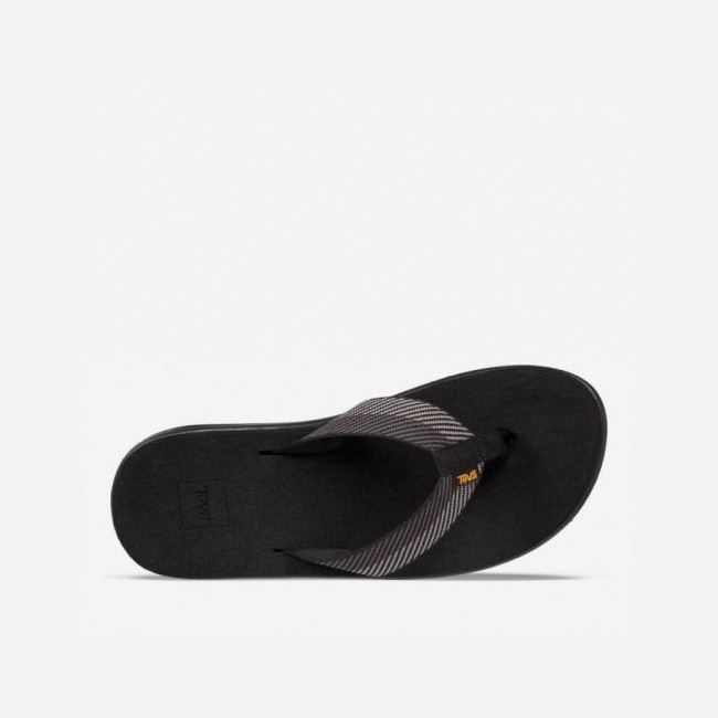 Black Grey Teva Voya Flip Men's Sandals | NZFZ65I