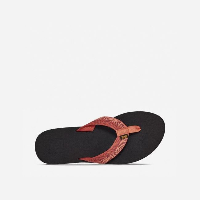 Black / Red Teva Mush II Women's Flip Flops | CSGS5LS