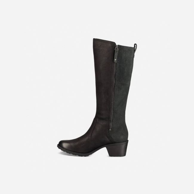 Black Teva Anaya Tall WP Women's Boots | X1HY3MZ