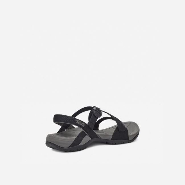 Black Teva Ascona Cross Strap Women's Sandals | VBLI6HD