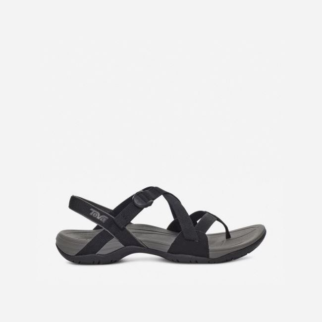 Black Teva Ascona Cross Strap Women\'s Sandals | VBLI6HD