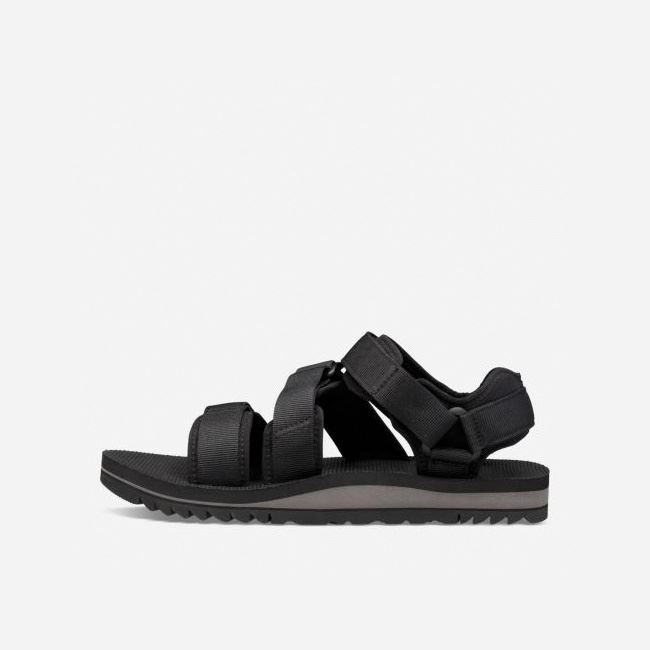 Black Teva Cross Strap Trail Men's Sandals | SXW5YSM