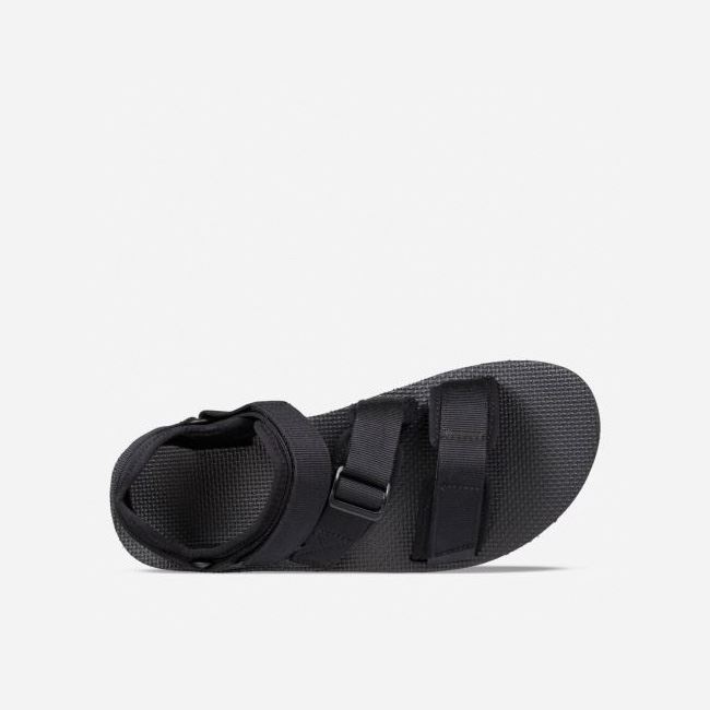 Black Teva Cross Strap Trail Men's Sandals | SXW5YSM