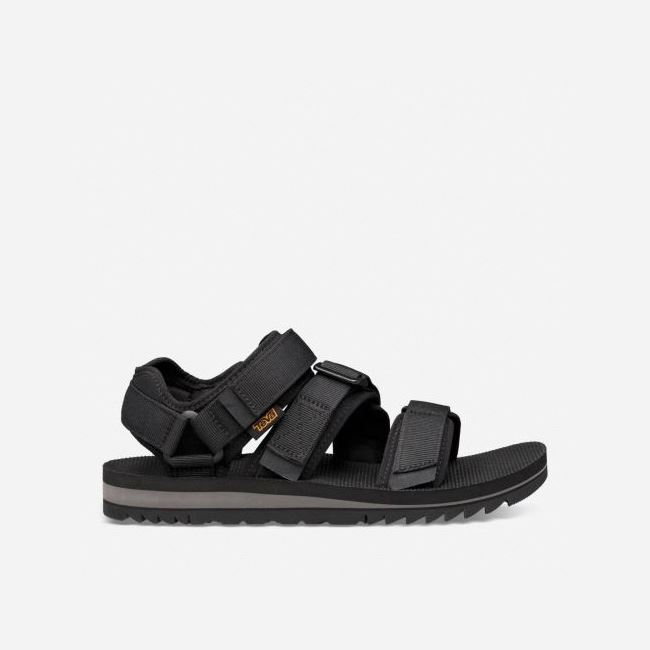 Black Teva Cross Strap Trail Men\'s Sandals | SXW5YSM