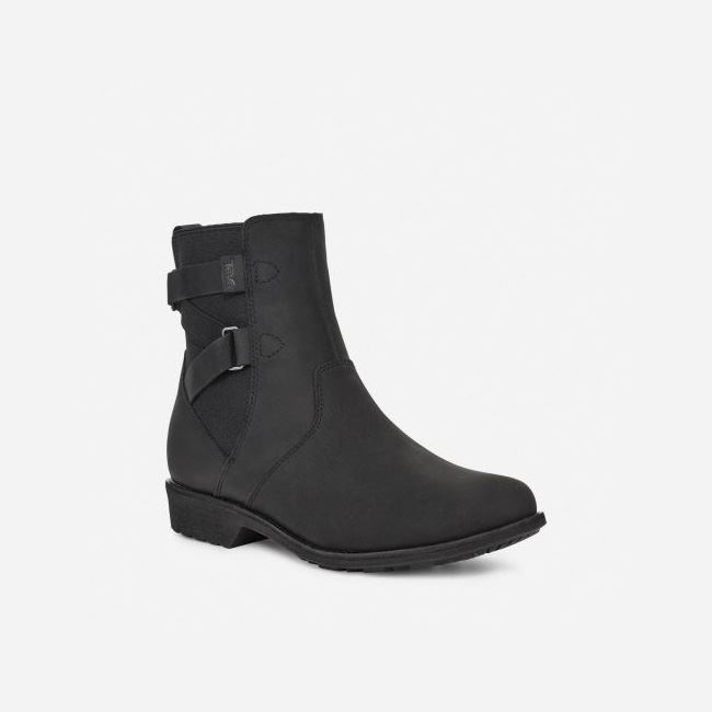 Black Teva Ellery Ankle WP Women's Boots | PBSRZS8