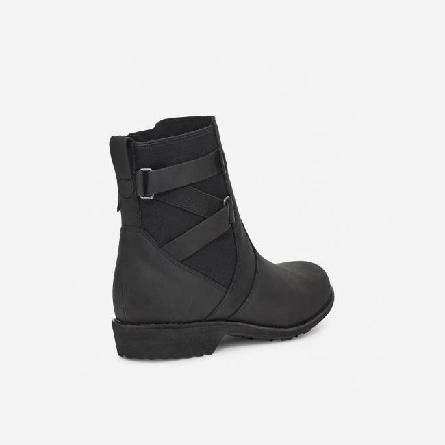 Black Teva Ellery Ankle WP Women's Boots | PBSRZS8