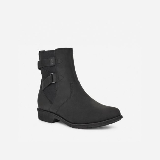 Black Teva Ellery Ankle Waterproof Women's Shoes | ERLBUBS