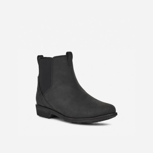 Black Teva Ellery Pull On Waterproof Women's Shoes | EDEPSUX