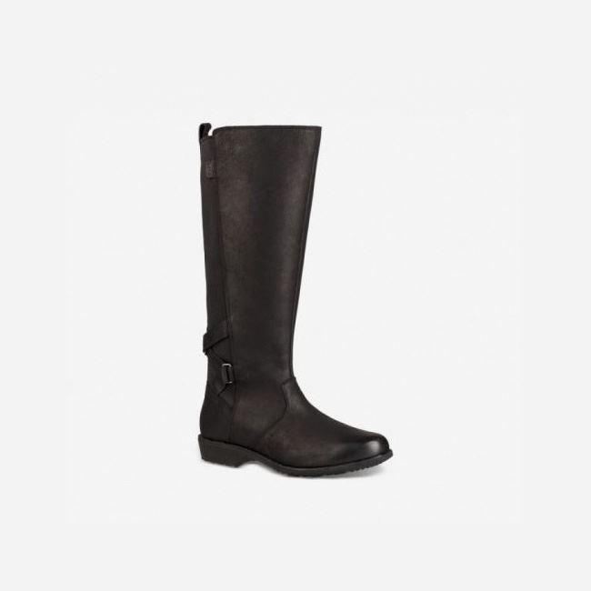 Black Teva Ellery Tall Waterproof Women's Boots | 3H6JQY6