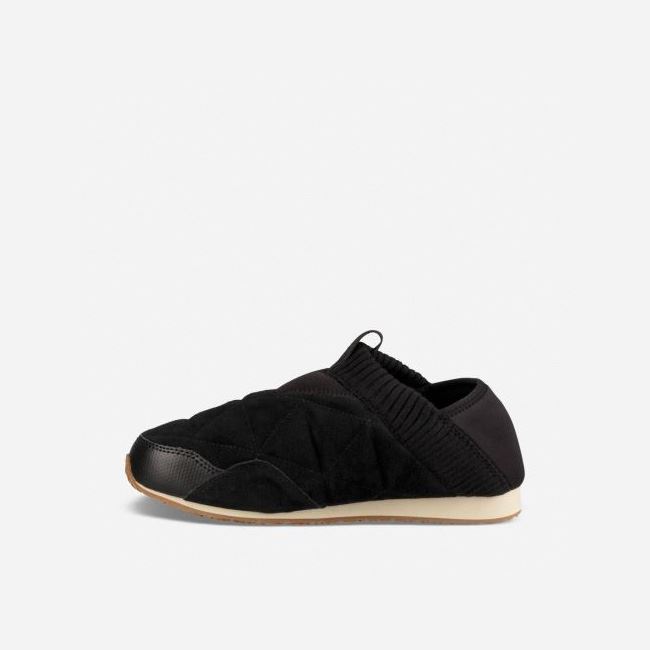 Black Teva Ember Moc Shearling Women's Slip Ons | UGLMIF8