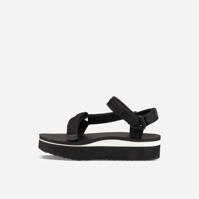 Black Teva Flatform Universal Mesh Print Women's Flatforms | CSFCLLA