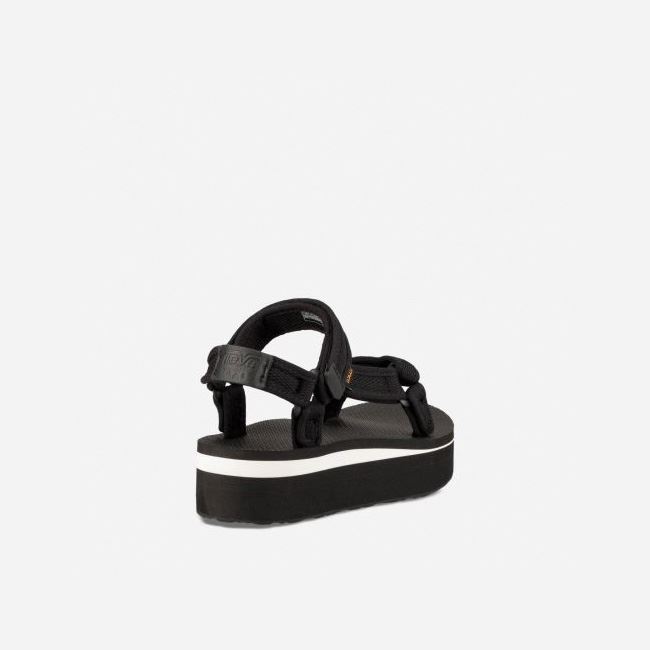 Black Teva Flatform Universal Mesh Print Women's Flatforms | CSFCLLA