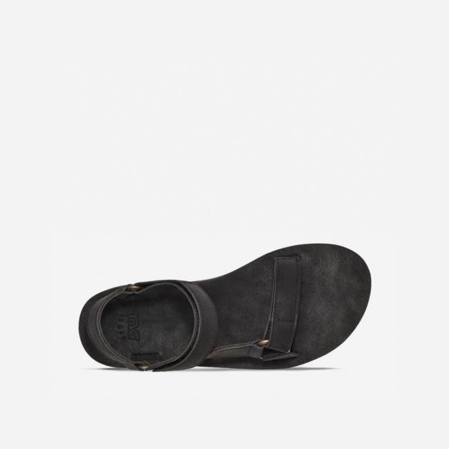 Black Teva Flatform Universal Up Leather Women's Sandals | DUHOEVY