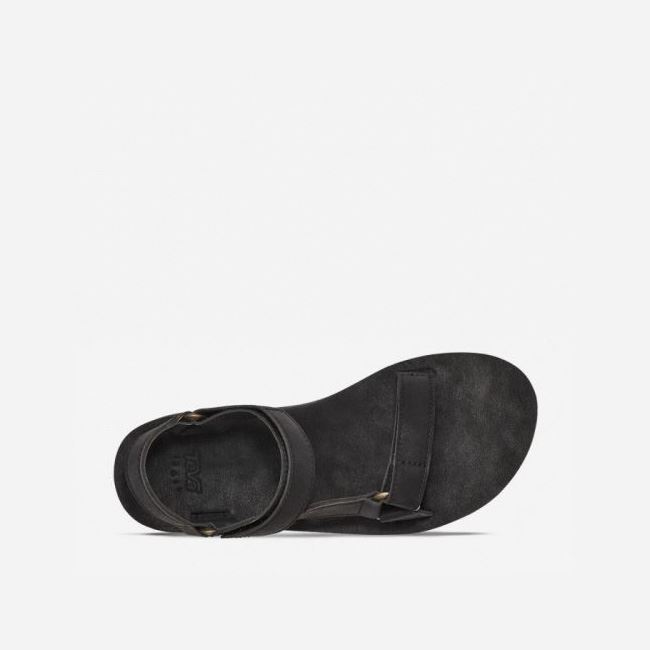 Black Teva Flatform Universal Up Leather Women's Flatforms | EAA0NZH