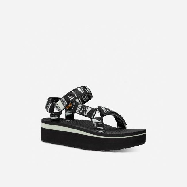 Black Teva Flatform Universal Women's Flatforms | 5IXLW9D