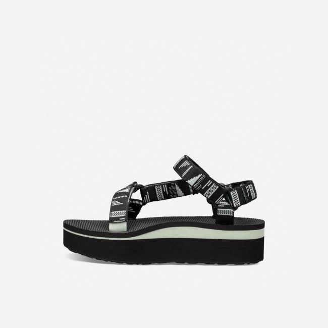 Black Teva Flatform Universal Women's Flatforms | 5IXLW9D