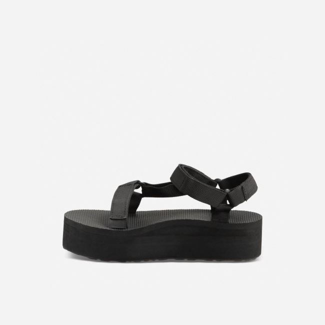 Black Teva Flatform Universal Women's Flatforms | KQIJZZM