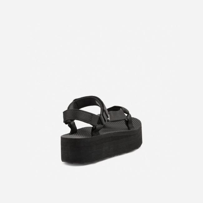 Black Teva Flatform Universal Women's Flatforms | KQIJZZM