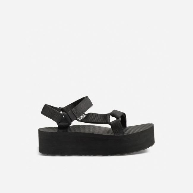 Black Teva Flatform Universal Women\'s Flatforms | KQIJZZM