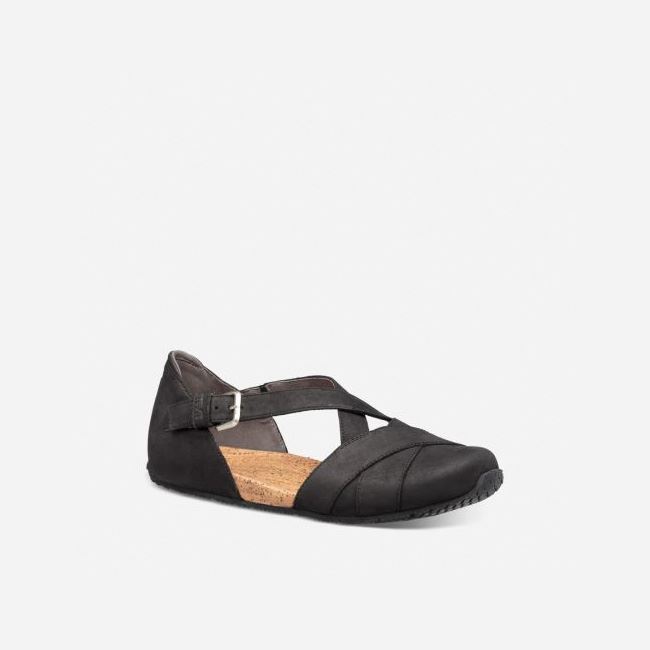 Black Teva Mahonia Mary Jane Women's Slip Ons | EKSD74L