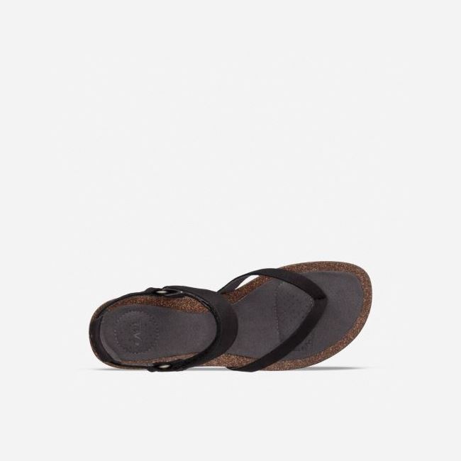 Black Teva Mahonia Wedge Thong Women's Flip Flops | 1TP10NP