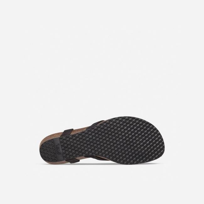 Black Teva Mahonia Wedge Thong Women's Flip Flops | 1TP10NP