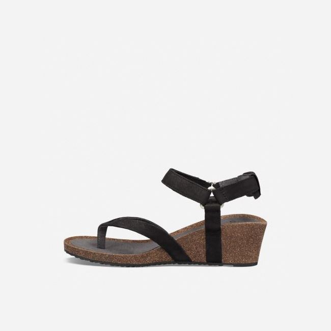 Black Teva Mahonia Wedge Thong Women's Sandals | I5WPEOB