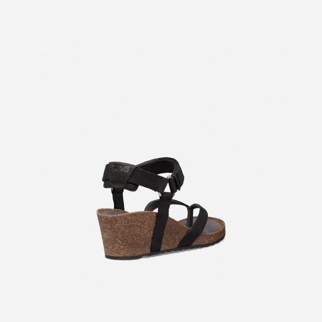 Black Teva Mahonia Wedge Thong Women's Sandals | I5WPEOB