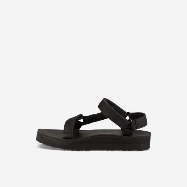 Black Teva Midform Universal Leather Women's Flatforms | 3GNQGPX