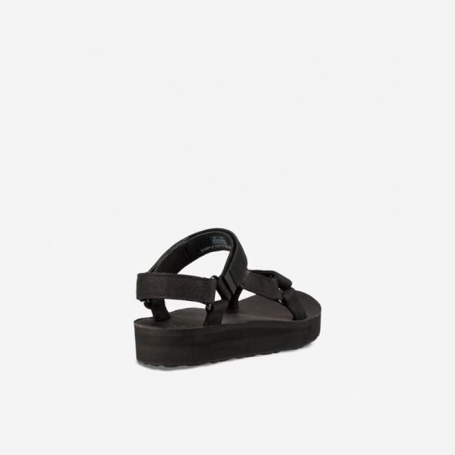 Black Teva Midform Universal Leather Women's Flatforms | 3GNQGPX