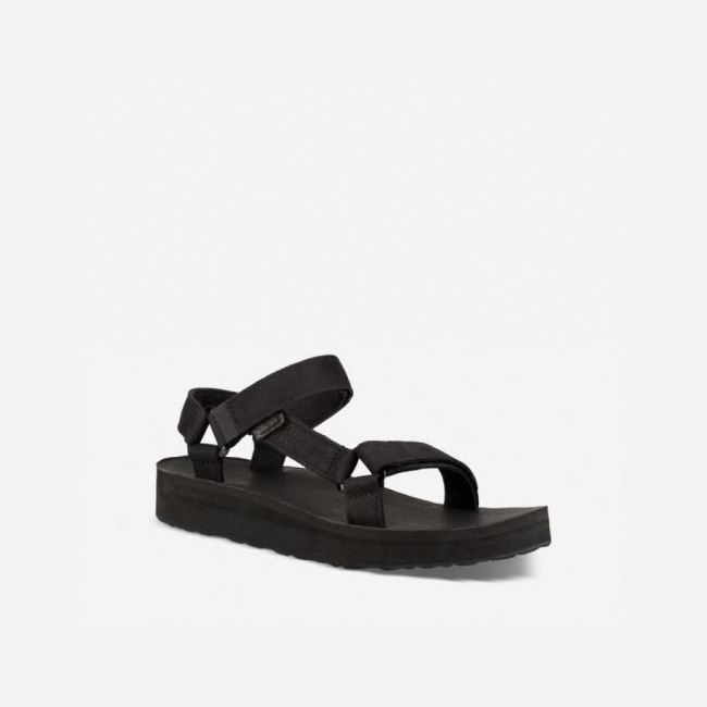 Black Teva Midform Universal Leather Women's Sandals | VCQ7DVA