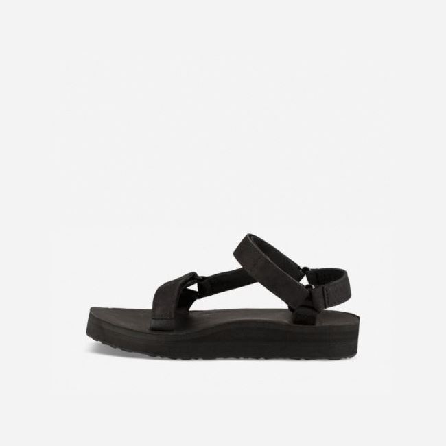 Black Teva Midform Universal Leather Women's Sandals | VCQ7DVA