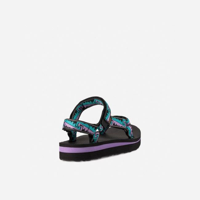 Black Teva Midform Universal Women's Flatforms | B12VR19