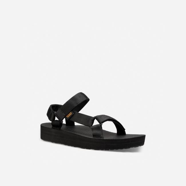 Black Teva Midform Universal Women's Flatforms | YCXP3QR