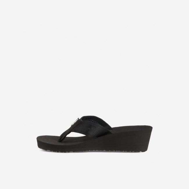 Black Teva Mush Mandalyn Wedge 2 Women's Flip Flops | 61F52J0