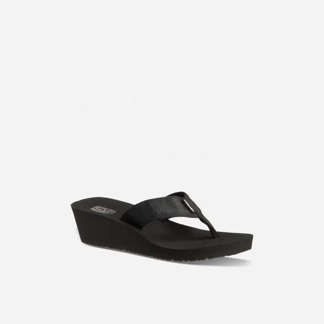 Black Teva Mush Mandalyn Wedge 2 Women's Sandals | 7DVQEPR