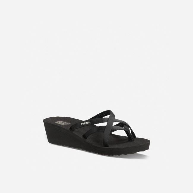 Black Teva Mush Mandalyn Wedge Ola 2 Women's Flip Flops | MDP2Q3M