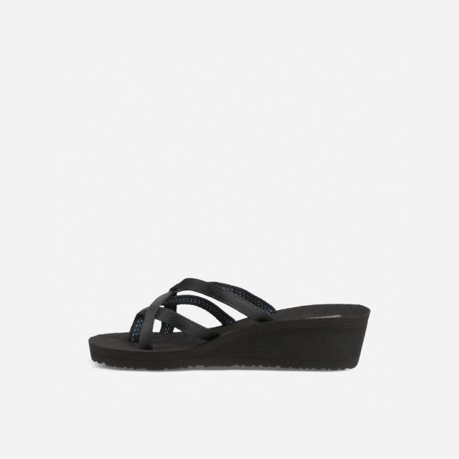 Black Teva Mush Mandalyn Wedge Ola 2 Women's Flip Flops | MDP2Q3M