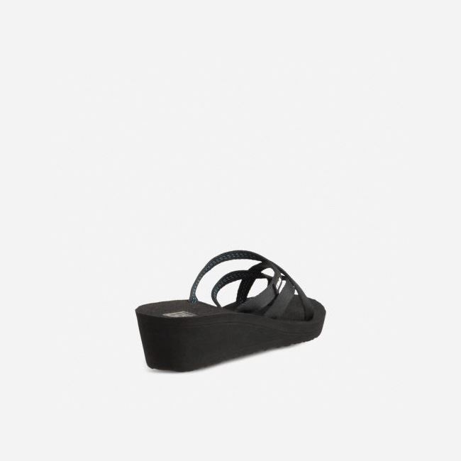 Black Teva Mush Mandalyn Wedge Ola 2 Women's Flip Flops | MDP2Q3M