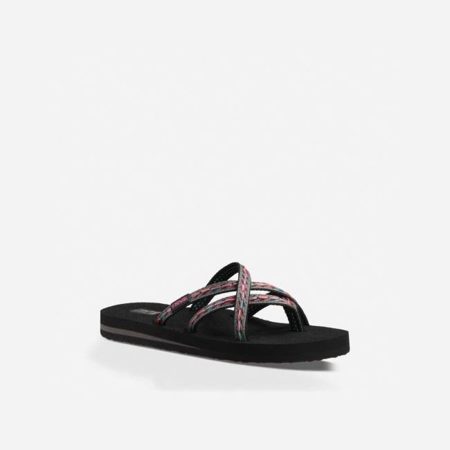 Black Teva Olowahu Women's Flip Flops | 6QN0TZZ