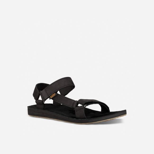 Black Teva Original Universal Leather Men's Sandals | X3MTDDA