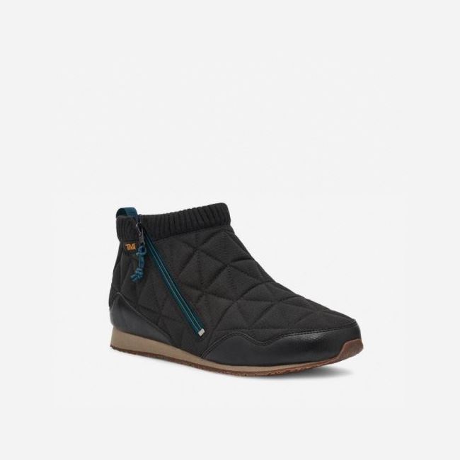 Black Teva ReEMBER MID Men's Boots | KIVO07H