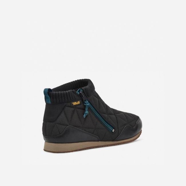 Black Teva ReEMBER MID Men's Boots | KIVO07H